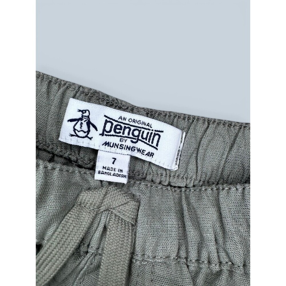 Original Penguin Boys Gray Green Drawstring Shorts Size 7 Casual Summer - Picture 3 of 3